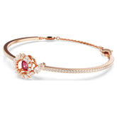 Snake bangle, Mixed cuts, Year of the Snake, Red, Rose gold-tone plated